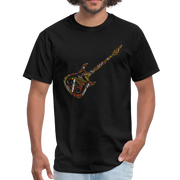 Guitar Dad Word Art T Shirt - black
