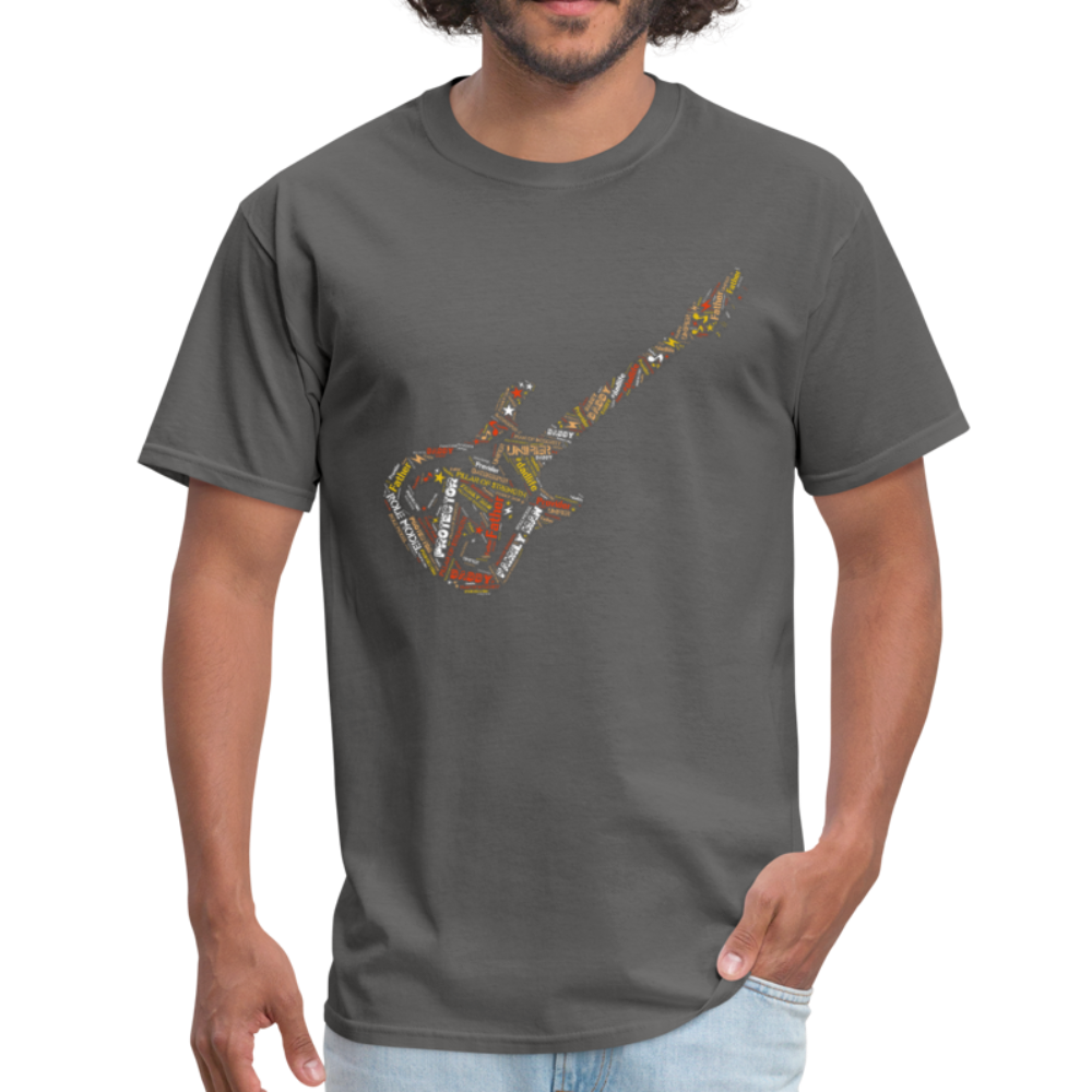 Guitar Dad Word Art T Shirt - charcoal