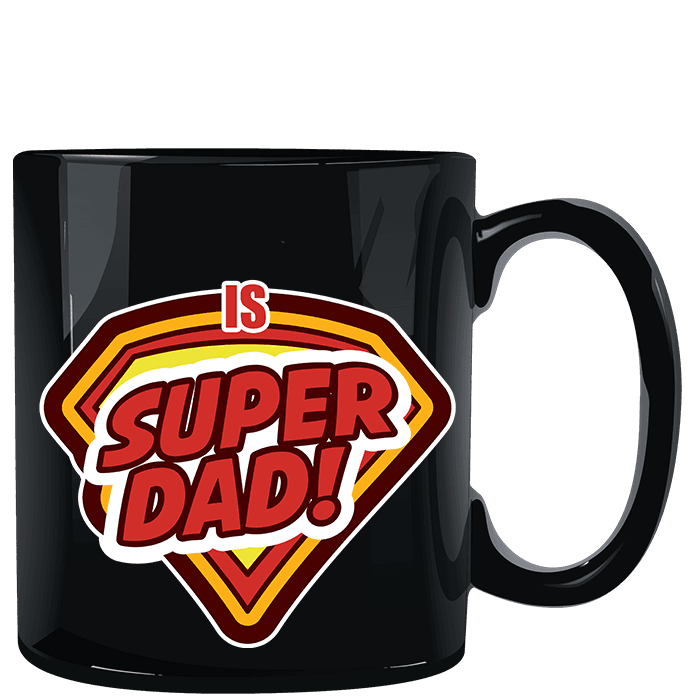 Super Dad Black Mug