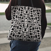 Cat Lovers Black and White Tote Bag