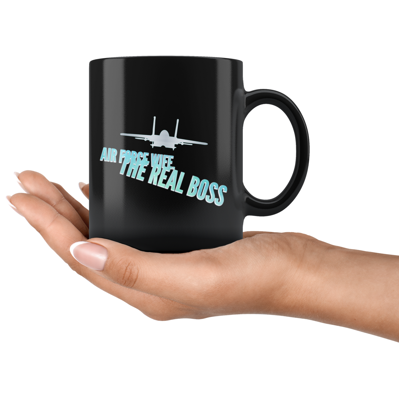 air force wife real boss coffee mug