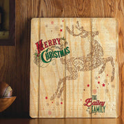 reindeer holiday art add family name