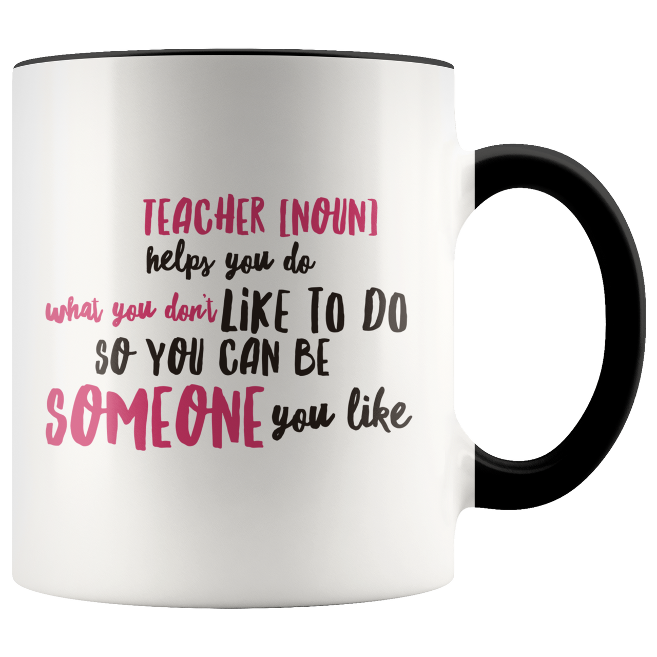 teacher appreciation custom mug black handle