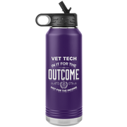 vet tech appreciation etched stainless steel purple water bottle