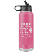vet tech appreciation etched stainless steel hot pink water bottle